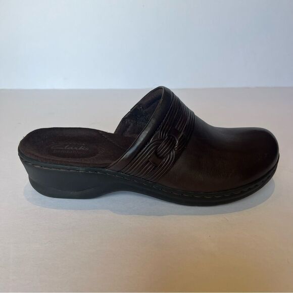 Clarks Bendables Women's Leather Mule Clogs Brown Size 7 1/2M - Picture 4 of 8